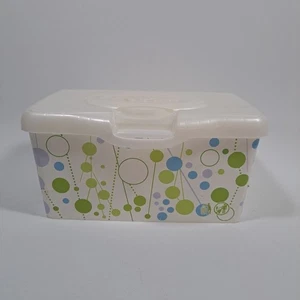 2012 polka dot multi colored Huggies space saver container box easy lift READ - Picture 1 of 9