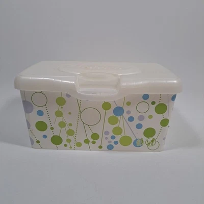 2012 polka dot multi colored Huggies space saver container box easy lift READ - Image 1 of 4
