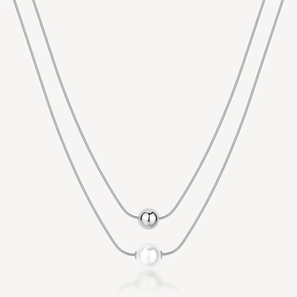 BROSWAY COLLANA DOPPIO FILO IN ACCIAIO DA DONNA CON PERLA BPC46 (4815)