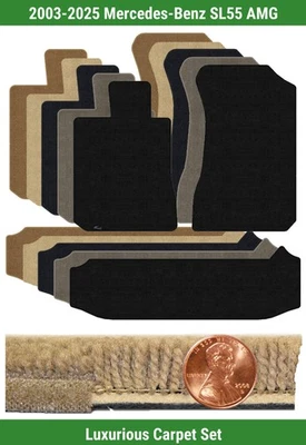定制豪华地毯垫套装适用于 2003 - 2025 梅赛德斯 - 奔驰 SL55 AMG (3 件) #YFI — 第 1/4 张图片