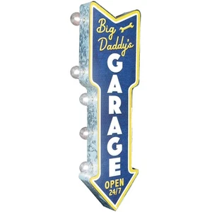 Big Daddy's Garage Retro Festzelt Schild mit Geschenkverpackung - LED & Vintage Style - Bild 1 von 7