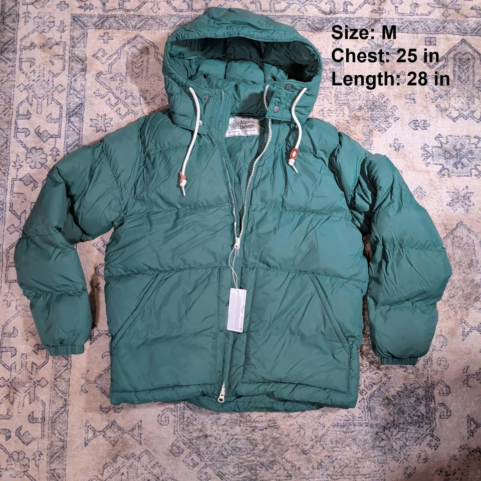 Alpine Design Thermolite Down Puffer Jacket Men M Forest Shadow Vintage NWT - Image 1 of 4