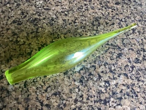 Vintage 9.5” Blenko Glass Light Olive Green Genie Bottle Stopper Only MCM - Picture 1 of 5