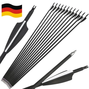 12X 30Zoll Carbonpfeile Spine500 Bogenschießen Compound Recurve Bogen Jagdpfeile - Bild 1 von 12