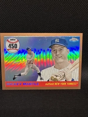 2008 Topps Chrome Gold Refractor Mickey Mantle #MHRC450 Yankees 16/100 POOR - Image 1 of 4