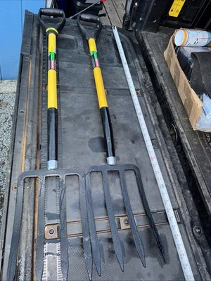 (2) Sears Craftsman USA Nos 玻璃纤维黄色间距叉挖掘 83866 罕见 — 第 1/4 张图片