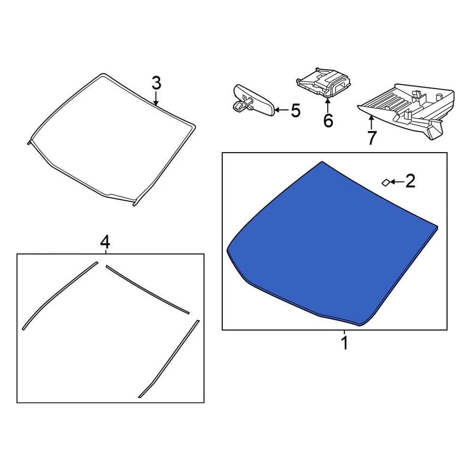 For Nissan Versa 2022-2024 Nissan 727005EE1B Front Windshield - Image 1 of 1