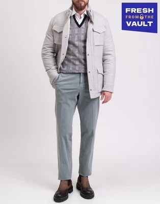 RRP €2250 ELEVENTY PLATINUM Down Wool Flannel Jacket IT48 US38 M Concealed Hood - Image 1 of 4