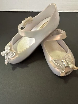 Mini Melissa Ultragirl Puntera Mariposa Gris Plateado Zapatos Niñas Talla 9 Foto 1 de 4
