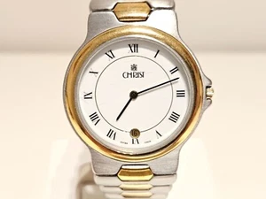 VINTAGE LUXURY MEN'S LADIES SWISS TWO TONE ST. STEEL QUARTZ WATCH "CHRIST/ETA 7J - Picture 1 of 14