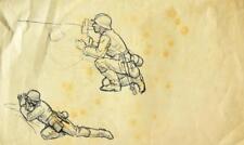 Rudolf Yelin d.J. 1902-1991 Stuttgart /Zeichnung Studien zweier Soldaten um 1943