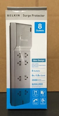 Belkin Components 8 Outlet Surge Protector (BE108200-006) - Image 1 of 3