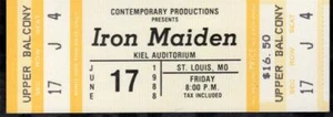 Boleto Iron Maiden para un concierto 6, 17, 1988 en el auditorio de Kiel T # 17 J 5 - Imagen 1 de 5