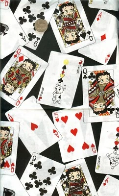 vintage! BETTY BOOP "JUGAR CARTAS" - KING CARACTERÍSTICAS SINDICATE, INC. - 2 YARDAS Foto 1 de 2