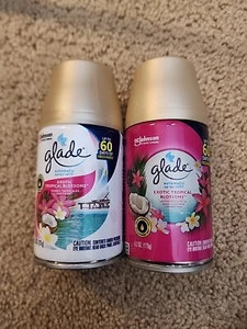 LOT OF 2 GLADE Automatic SPRAY REFILLS Air Freshener EXOTIC TROPICAL BLOSSOMS - Picture 1 of 2