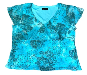 NWOT BHS UK 20 Azure Lined Cap Sleeve Tunic Type Blouse - Picture 1 of 4