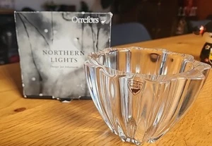 ORREFORS Sweden Crystal Northern Lights Bowl Vase Candle Holder by Johansson NIB - Picture 1 of 13