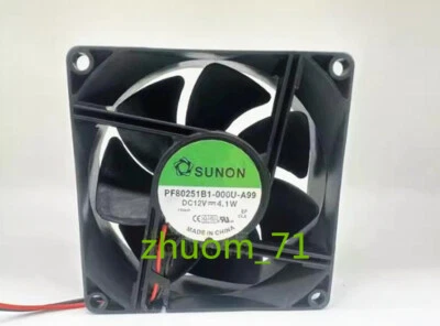 1PC SUNON 8025 PF80251B1-000U-A99 DC12V 4.1W 8cm cooling fan - Image 1 of 3