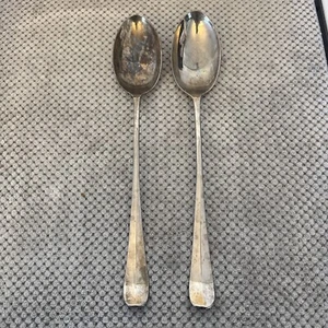 Pair of 13" Long GODINGER SILVER ART COMPANY Serving Spoons - Made in China - Picture 1 of 3