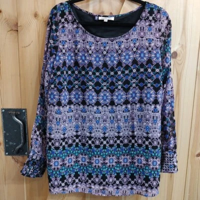 Jennifer Lopez Purple & Black Open Sleeves Jeweled Cuffs Sz 1X Business Casual - Image 1 of 4