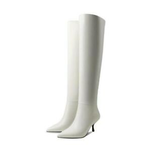Women Sexy Pointy Toe Club Over The knee Boots Kitten Heel Comfort Pull On Shoes