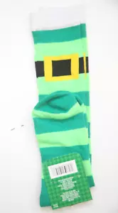 New St Patrick's Socks Green Striped Buckle Polyester Spandex Size 5-9 BB478 - Picture 1 of 4