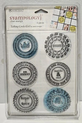 Juego de estampillas transparentes Stampology 2008 'Talking In Circles Girl' de Sande Krieger Foto 1 de 3
