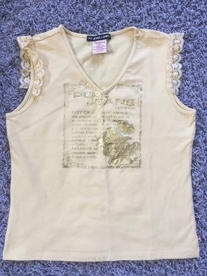 Pepe Jeans Marca Londres Oro Amarillo Niñas Top Camisa Sin Mangas Talla 14/16 Nueva Foto 1 de 4