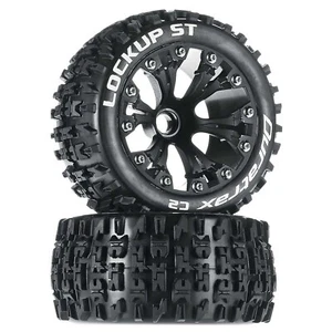 Duratrax # 3564  Lockup ST 2.8" 2WD Mounted Front Tires/Wheels Black (2) - Picture 1 of 1
