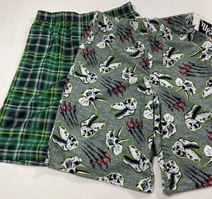 UP LATE 2-PIECE DINOSAUR AND PLAID GRAPHIC PAJAMA SHORTS SIZE M (6/8) - Picture 1 of 1