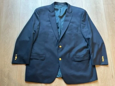 Abrigo Blazer Patrick James Clásico Lana Azul Marino 46R Botones Personalizados Abrigo del Brazo Foto 1 de 4