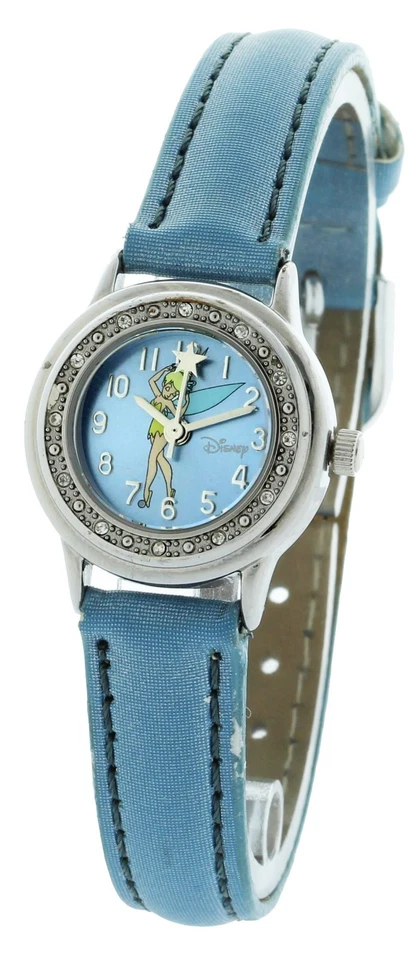 Reloj Disney Campanilla 24MM #MC0030 Bisel Plateado Cristal Acento Correa Azul Foto 1 de 1