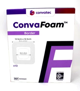 Convatec ConvaFoam Border 423260 5"x5" Adhesive Silicone Foam Dressing Exp 8/27 - Picture 1 of 1