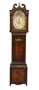 Antique Wall Clock, Tall Case, Grandfat., Scottish Mahogany  Clock, Marked 1810! - Picture 1 of 6