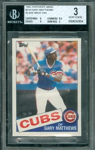 1985 TOPPS MINI #210 GARY MATTHEWS CUBS  BGS 3   5 TAN PROOF MADE EXTREMELY RARE - Picture 1 of 5