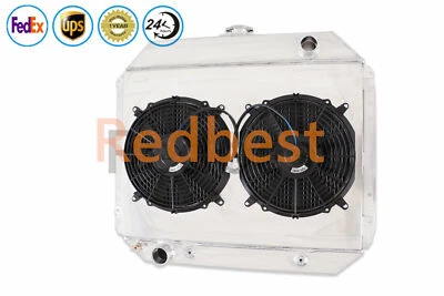 4 Row Radiator+Shroud+Fan For 1968-1979 Ford F-100 F-150 F-250 F-350 1979 Bronco - Image 1 of 4
