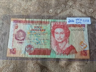 Belize 5 Dollars 2016 Very Circulated - C1158 Tariff Incl - Image 1 of 2