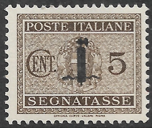 Estampilla postal de la República Social Italiana - #J1 5c marrón original como nueva/LH 1944 Foto 1 de 1