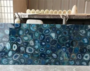 24"x18" Blue Agate Table Top, Agate Table, Agate Console Table, Agate Countertop - Picture 1 of 6
