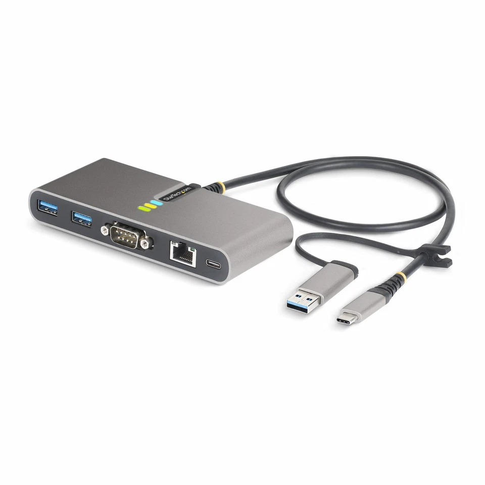 StarTech.com Hub USB-C a 2 porte con Ethernet e RS-232 dongle USB-C a USB-A coll - Immagine 1 di 1