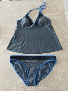 CONVERSE ONE STAR GREY AND BLACK, BLUE TANKINI BATHING SUIT SIZE XL - Picture 1 of 4