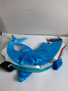 Dog Shark Costume Halloween Satin Blue White Size Med. Beagle Poodle New W/Tags - Picture 1 of 9