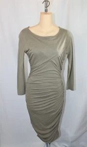 Womens Ann Taylor New Body-Con Tight Ruched sides Tan Brown dress size 0 - Picture 1 of 4