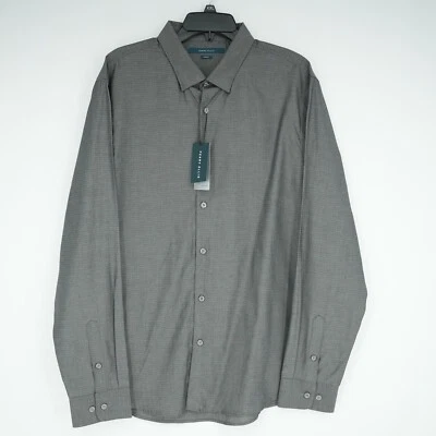 Perry Ellis Men's Dress Shirt XXL Gray Solid Textured 100% Cotton NWT $79.50 - Image 1 of 4