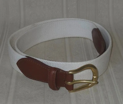Cinturón Coach 34" / 85 cm, 3880, Blanco y Cuero Hebilla Latón Foto 1 de 4