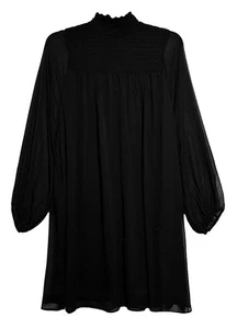 H&M schwarzer Pullover ausgestellter Saum komplett gefüttert Rollkragen Kleid, Gr. 10 - Bild 1 von 5