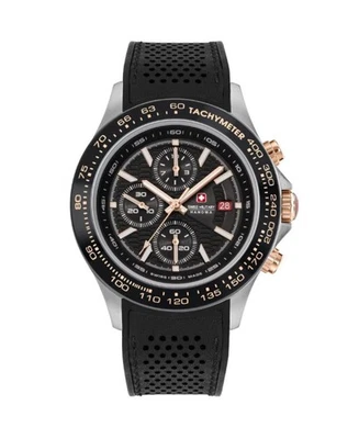 Reloj informal de cuarzo analógico HANOWA SUIZO MILITAR para hombre vestido clásico esfera negra Wa Foto 1 de 4