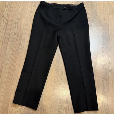 Peserico Design Black Tailored Dress Pants Womens Size 14 (IT 50) Made in Italy - Image 1 of 4