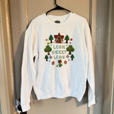 Sudadera Animal Crossing "Loan Sweet Loan" para mujer talla mediana Nerdcore Gamer Foto 1 de 4