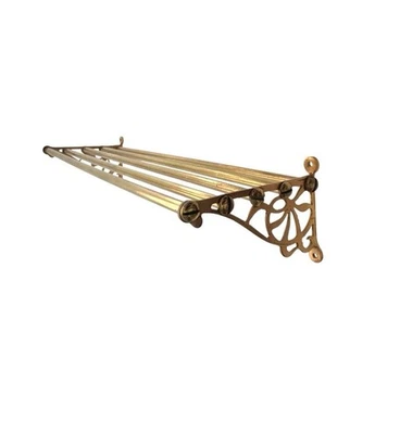 Antiguo portaequipajes de latón porta toallas de metal decoración clásica Foto 1 de 4